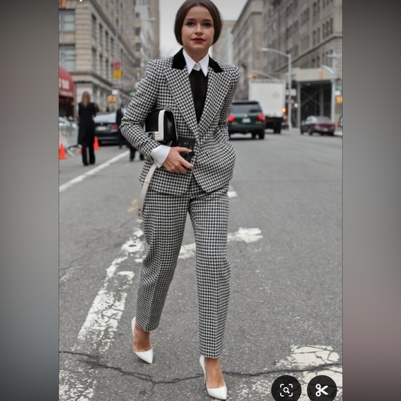 vivienne hu new york Jackets & Blazers - VIVIENNE HU Houndstooth tapered suit